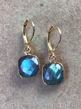 Natural Flashy Labradorite Sundance Charm Earrings